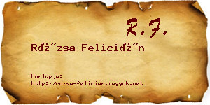 Rózsa Felicián névjegykártya